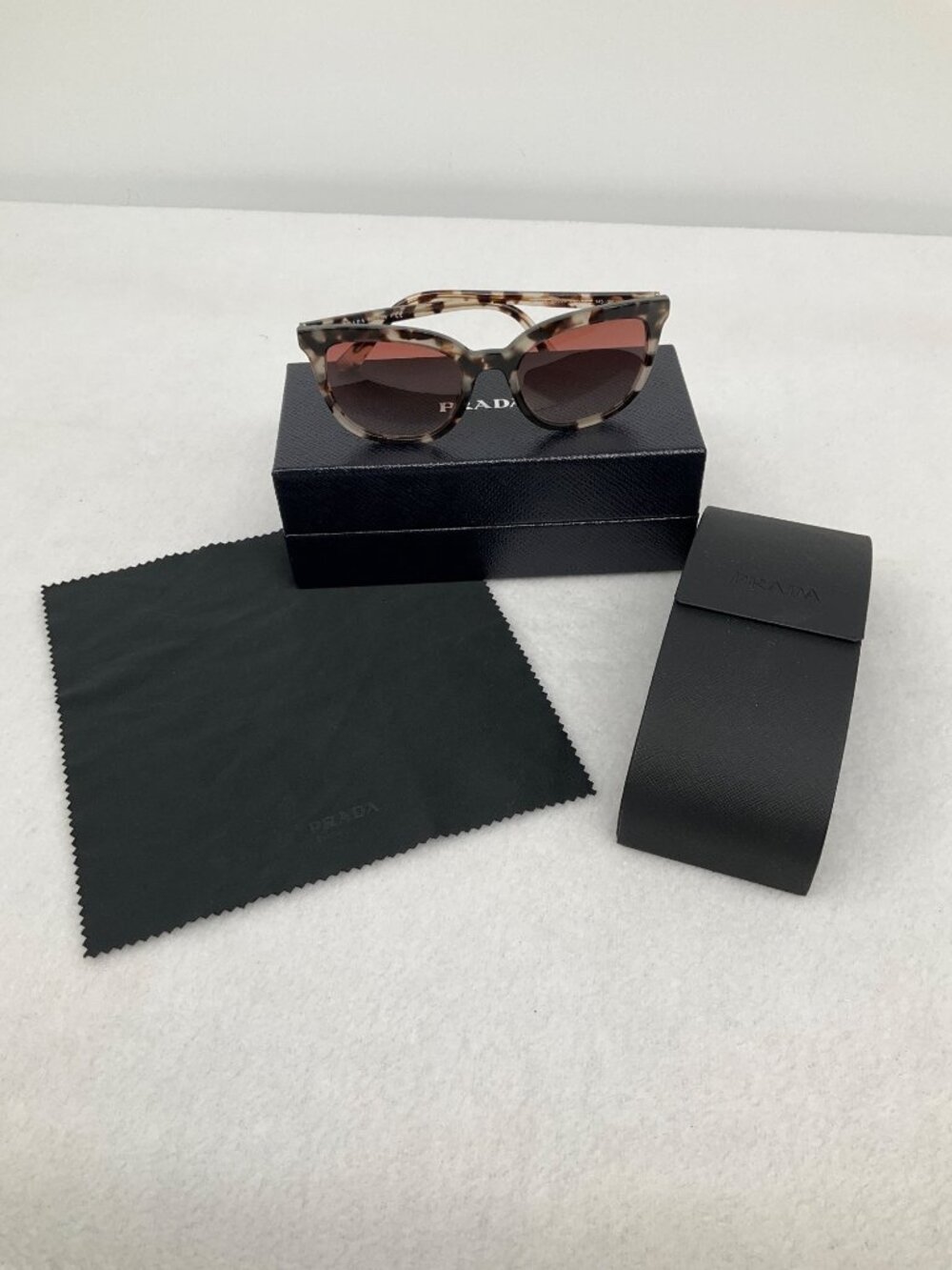 Prada SPR03XS Tortoise Brown/Clear Sunglasses Women's w/ Box